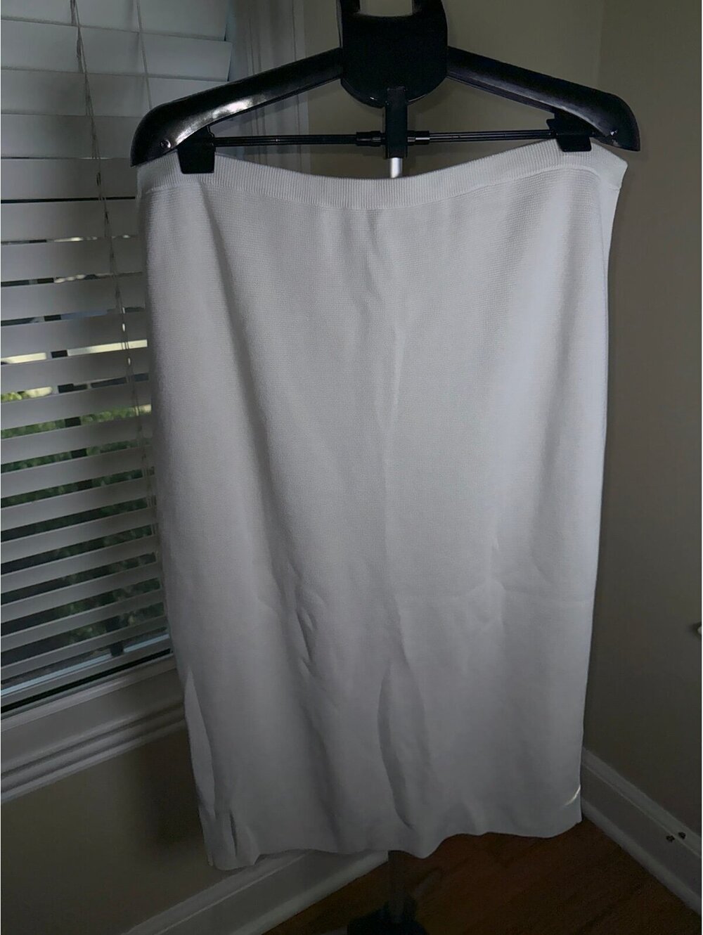Eileen Fisher Woman 1X Ivory Silk Organic Cotton Knit Midi Skirt Plus Size NWOT - Picture 1 of 7